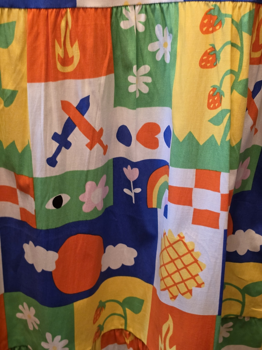 NWT Nooworks Frida Dress Ève Gentilhomme Colorful Patchwork Cotton Large - Picture 15 of 16